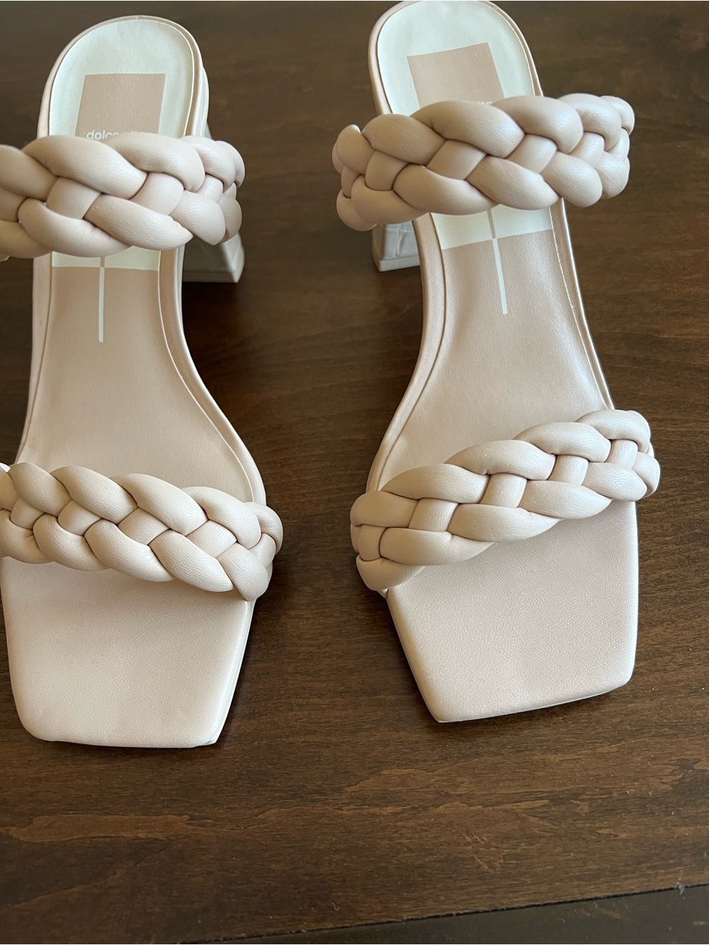 Dolce Vita Braided Double-Strap Heeled Sandal — Nude